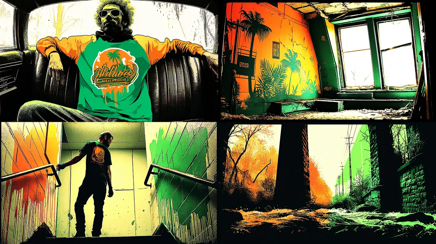 Vibrant Urban Nostalgia with a Retro Influenced Aesthetic - Midjourney sref style