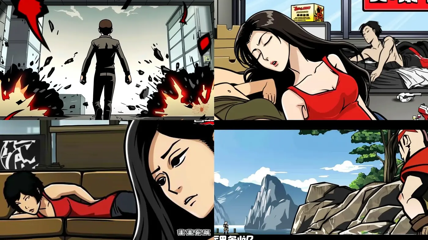 Dynamic Anime-Inspired Visuals with a Consistent Narrative Tone - Midjourney sref style