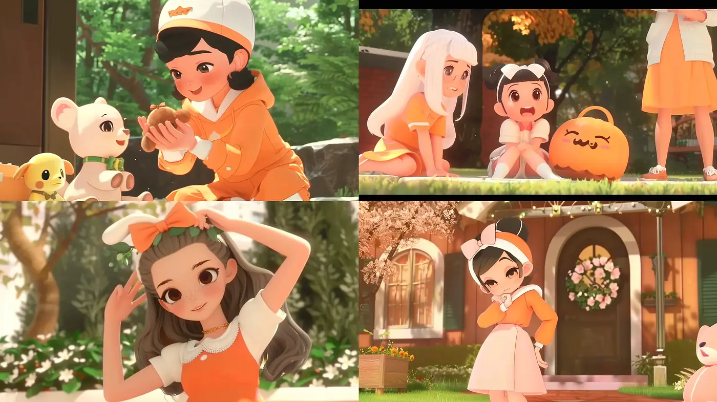 Warm and Cheerful Anime-Inspired Digital Renders - Midjourney sref style