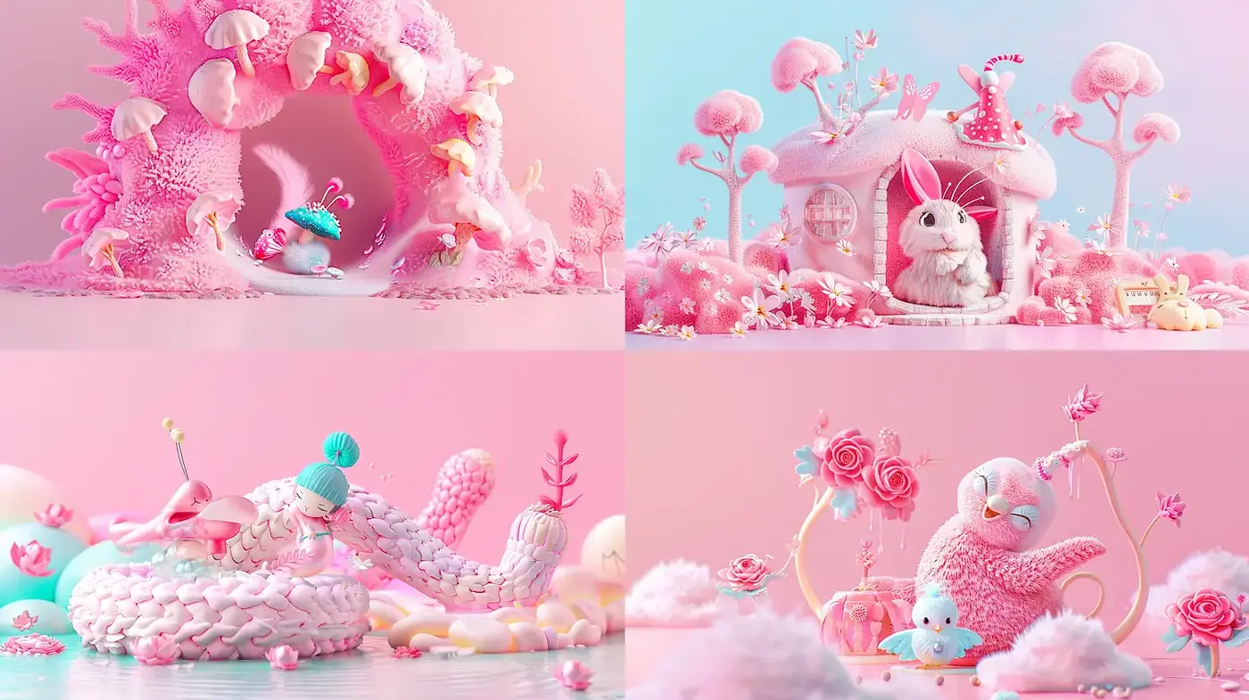 Whimsical and Dreamy Landscapes in Soft Pastel Hues - Midjourney sref style