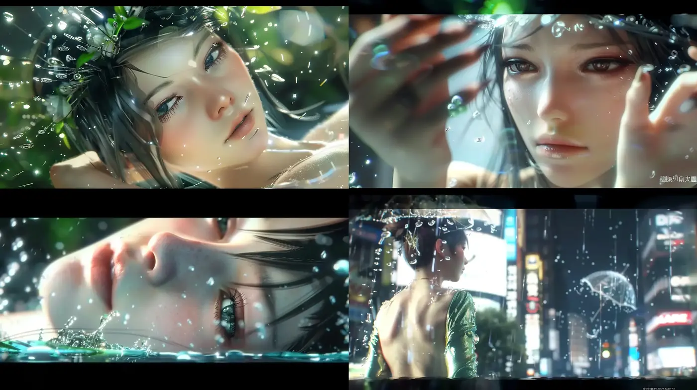 Rain-kissed Hyperrealism with a Digital Fantasy Essence - Midjourney sref style