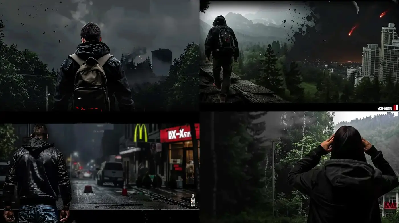 Dramatic Urban and Natural Landscapes with Dark Undertones - Midjourney sref style