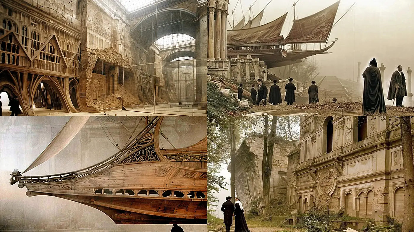 Ethereal Sepia Tones of Dreamlike Historical Reverie - Midjourney sref style