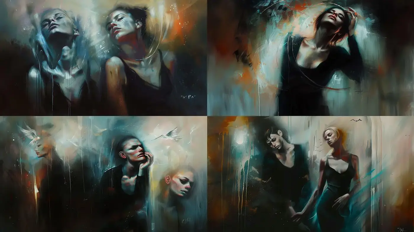 Ethereal portraiture with a blend of abstraction and realism - Midjourney sref style