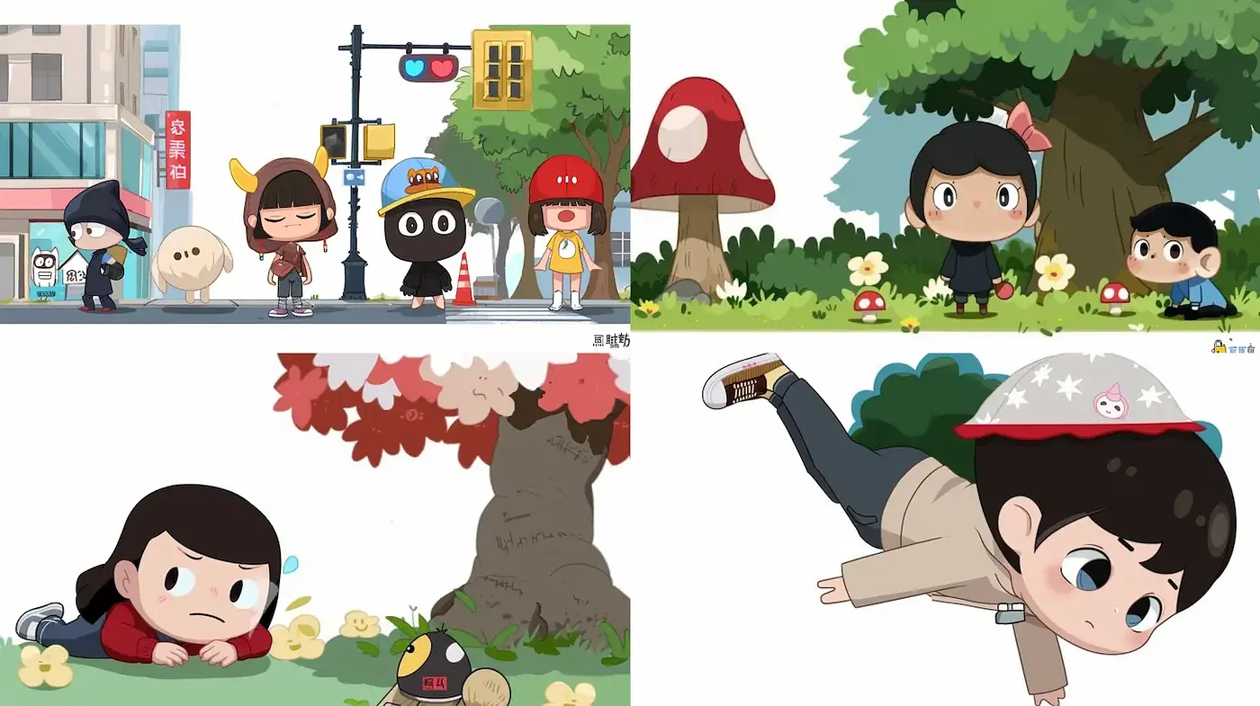 Playful and whimsical cartoonish style with a hint of urban charm - Midjourney sref style