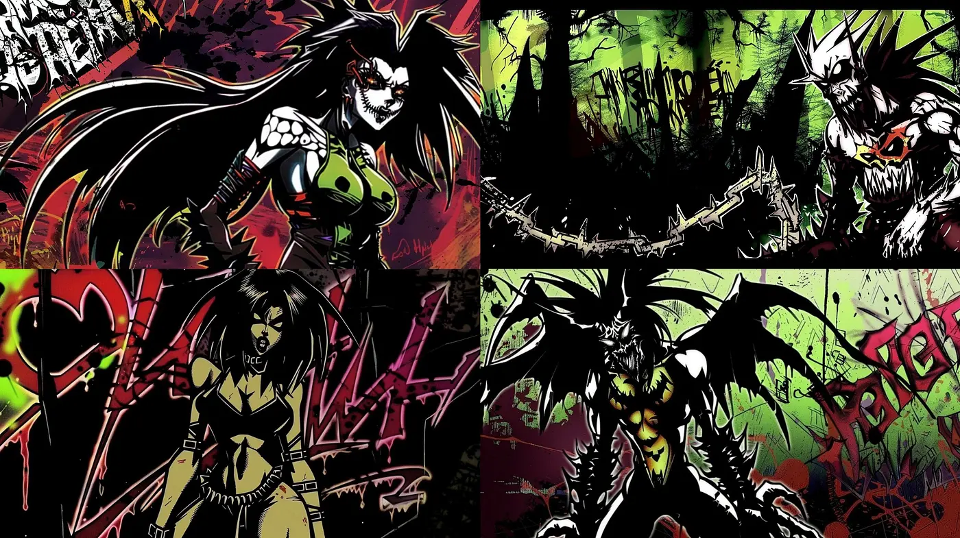 Gritty Nocturne: A Darkly Vibrant Comic-inspired Fusion - Midjourney sref style