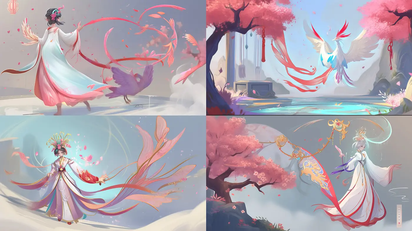 Ethereal Dreamscapes with Pastel Hues and Whimsical Flourishes - Midjourney sref style