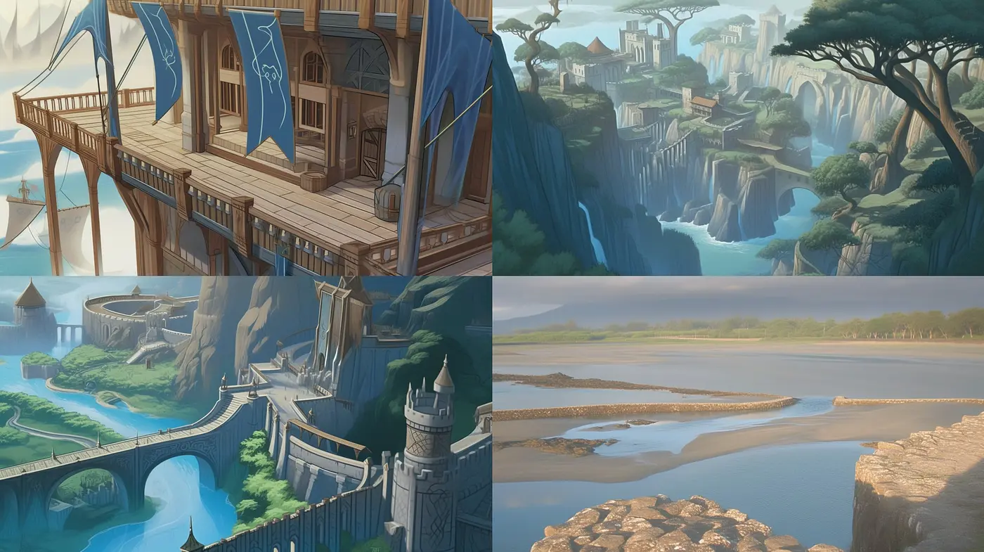 Ethereal Serenity in Stylized Fantasy Landscapes: A Homogeneous Study of Color and Mood - Midjourney sref style