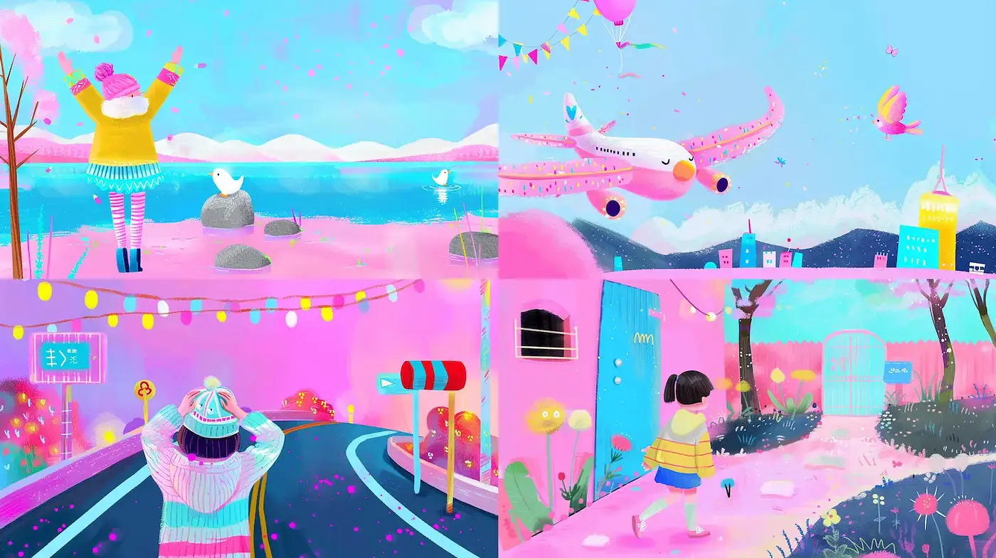 Whimsical and Playful Fantasy with Vibrant Colors - Midjourney sref style