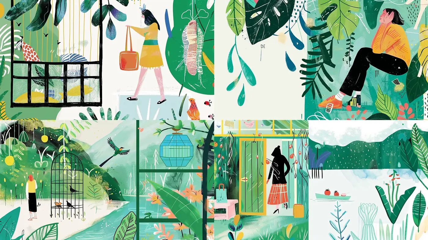Lush Botanical Imagination in Contemporary Illustration - Midjourney sref style