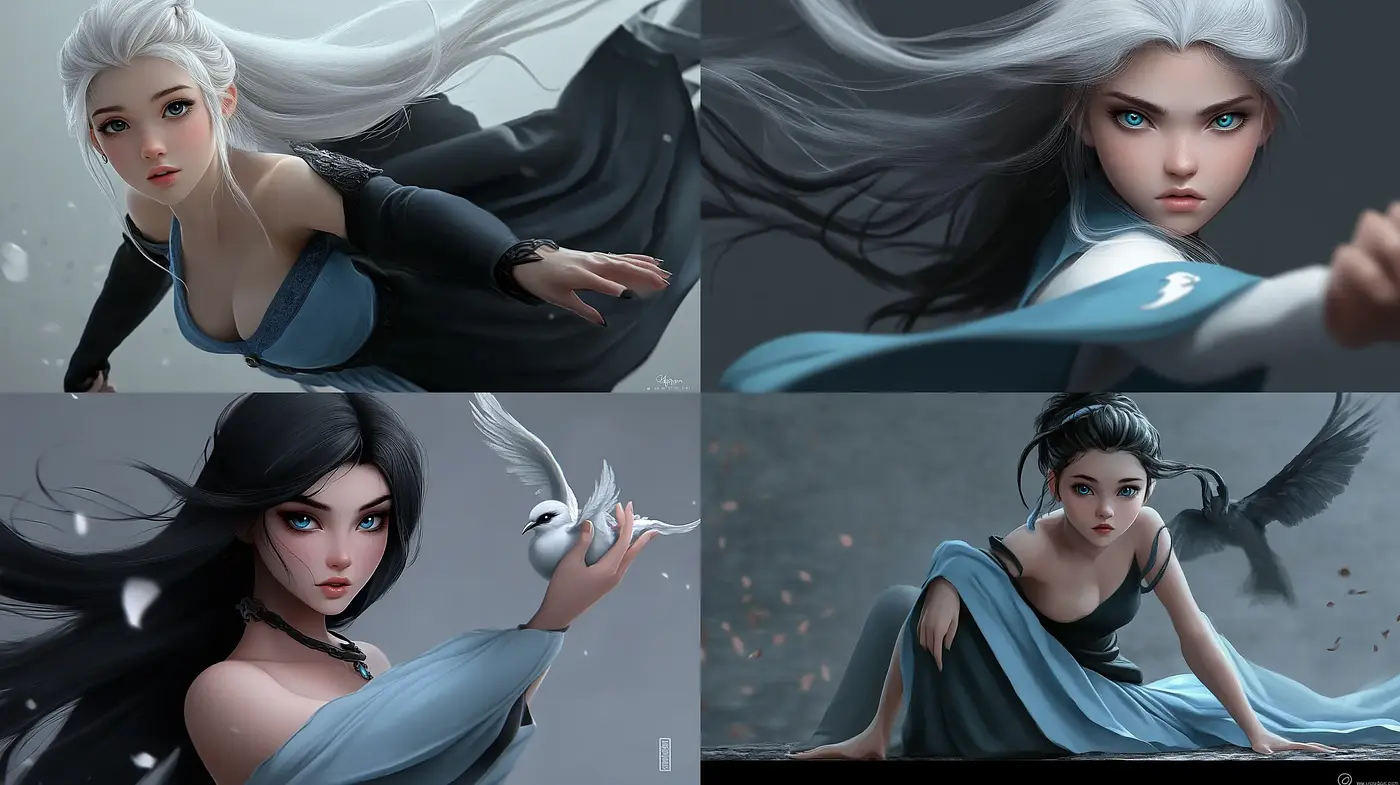 Ethereal Elegance in Monochromatic Whispers - Midjourney sref style
