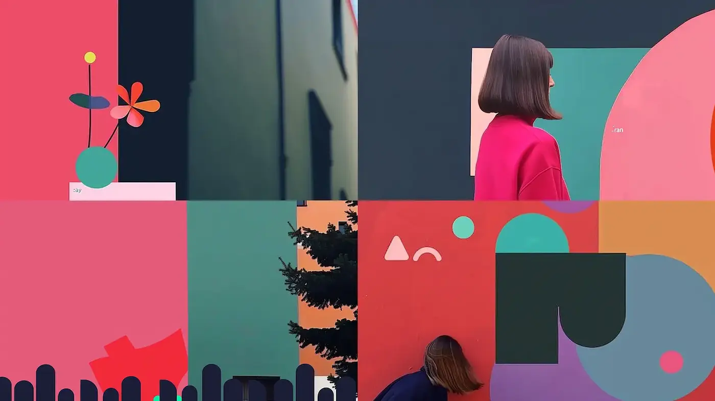 Geometric and Playful Art Style with a Modern Vibrancy - Midjourney sref style