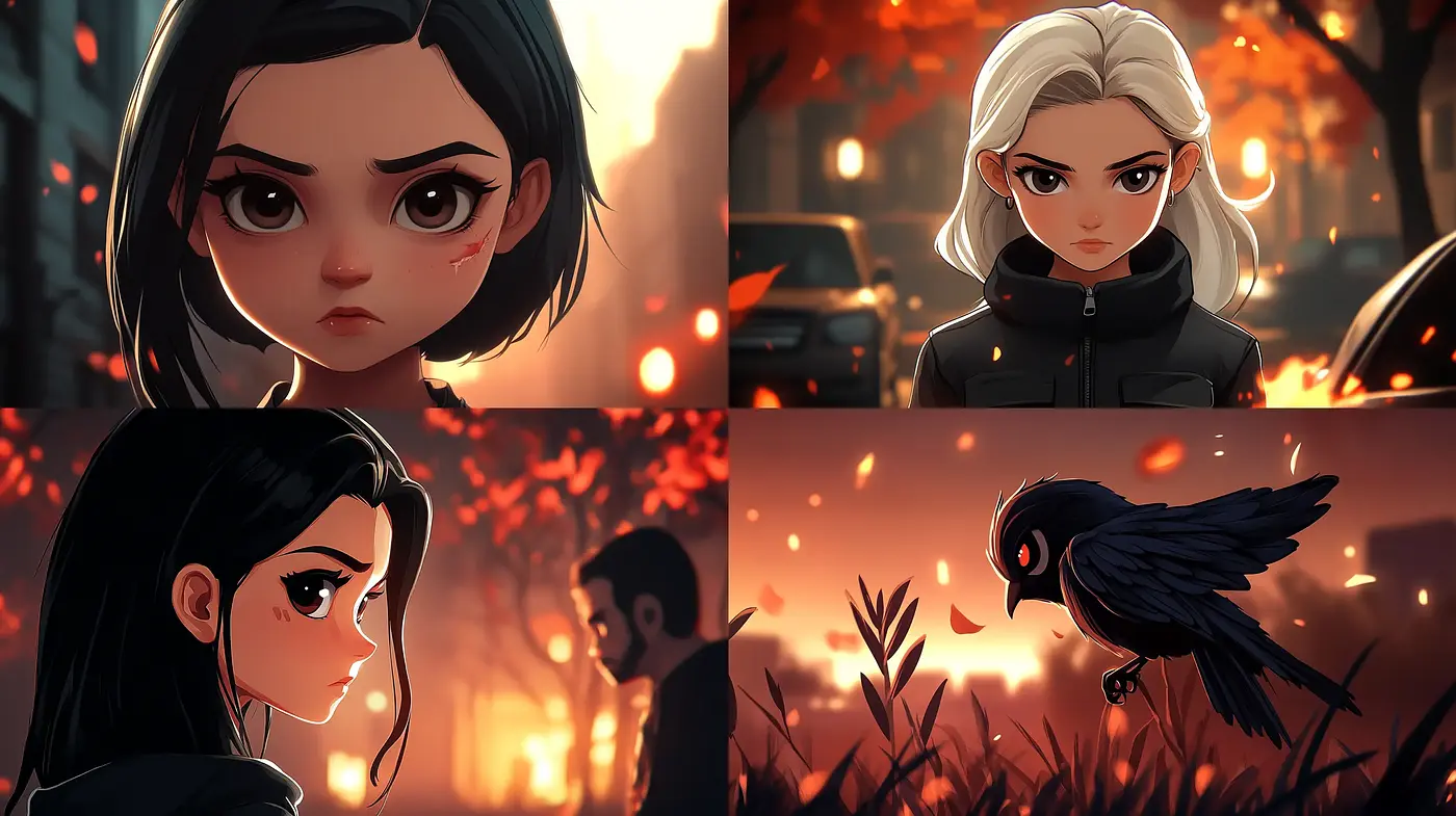 Twilight Hues and Stylized Realism in Animated Portraiture - Midjourney sref style