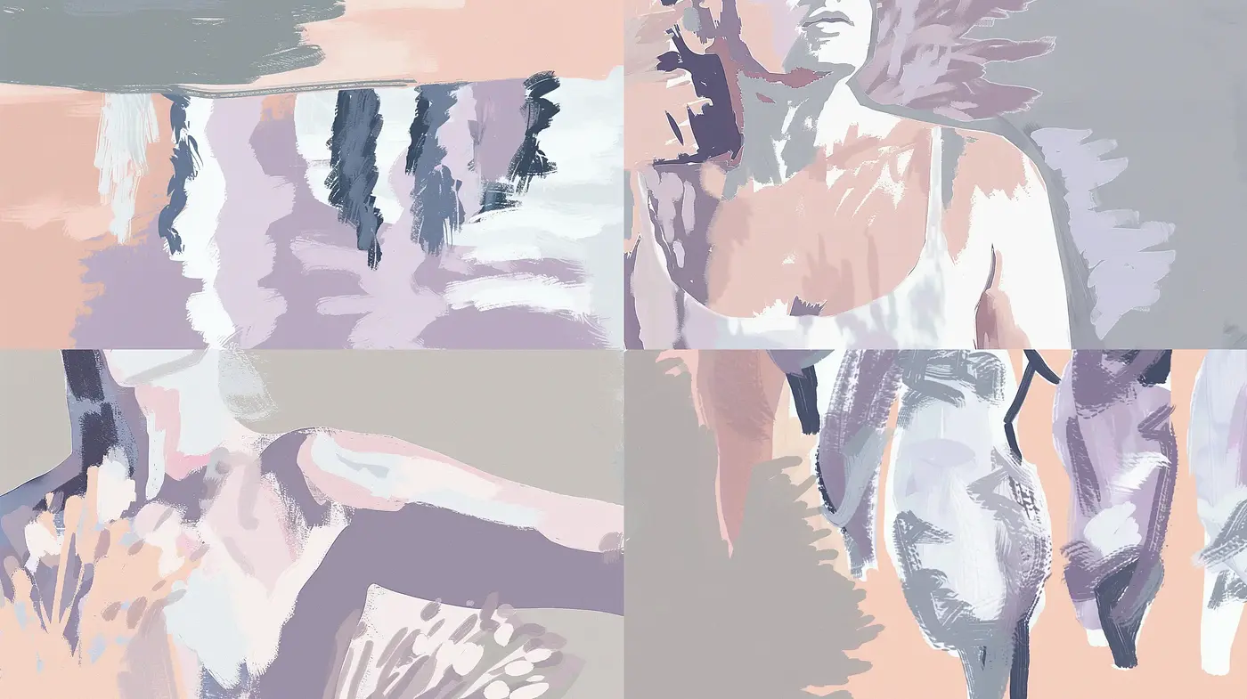 Abstract Pastel Brushwork and Fragmented Forms - Midjourney sref style