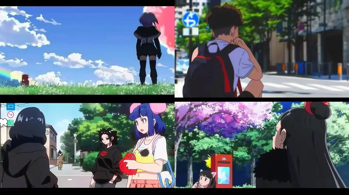 Contemporary Anime Aesthetic with Urban Influences and Natural Elements - Midjourney sref style