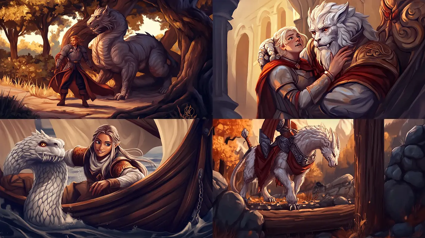 Enchantment and Warmth: A Harmonious Blend of Fantasy Illustration - Midjourney sref style