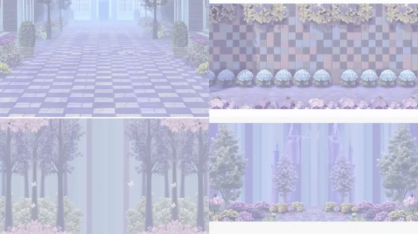 Ethereal landscape with whimsical pastel hues and geometric patterns - Midjourney sref style
