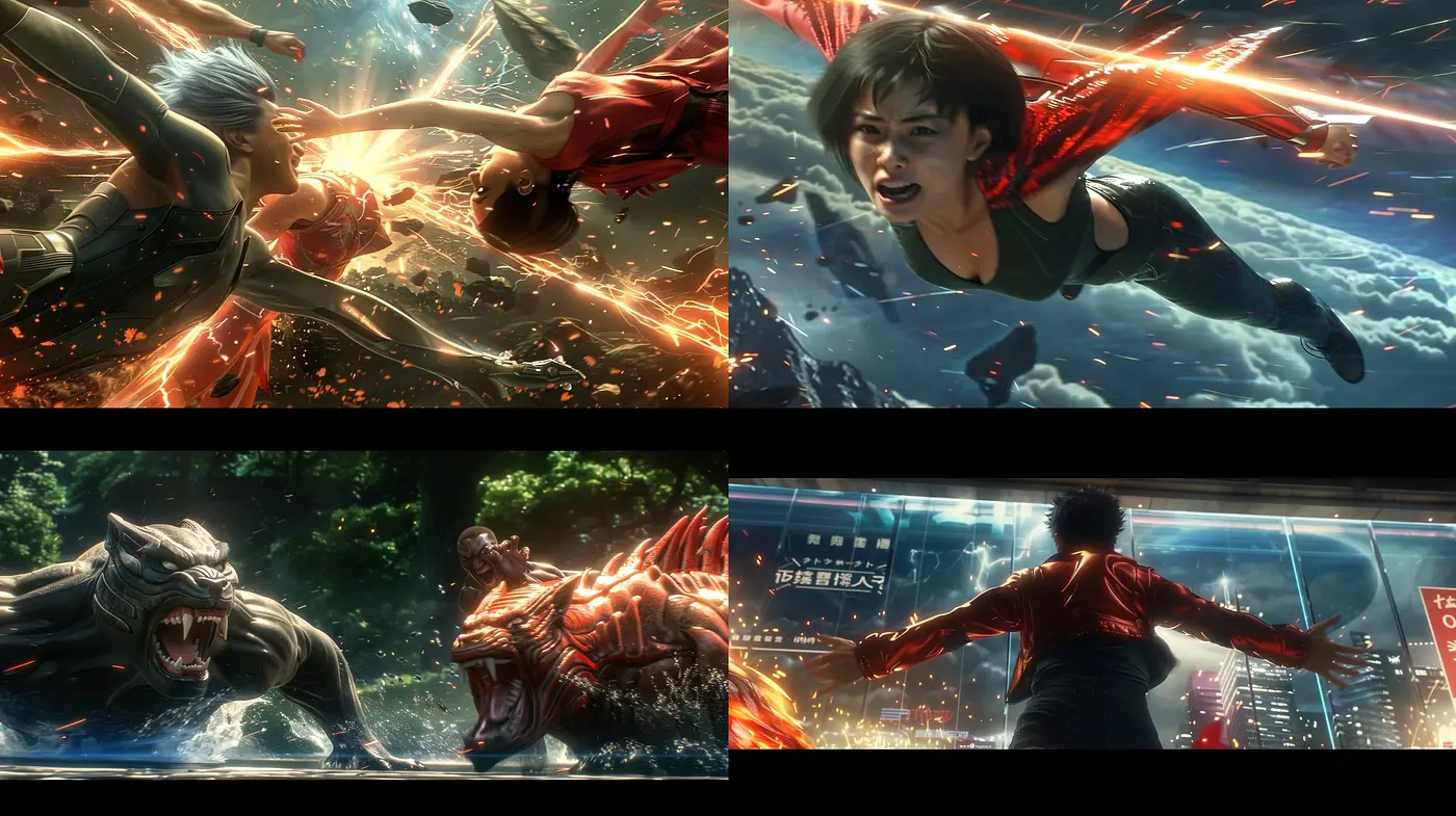 Dynamic High-Contrast Cinematic Illustrations with a Vibrant Sci-Fi Palette - Midjourney sref style