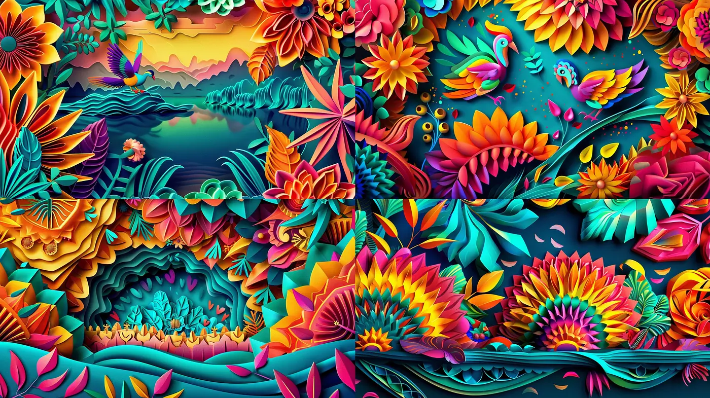 Surreal Chromatic Symphony: A Vivid Tapestry of Dreamlike Hues - Midjourney sref style