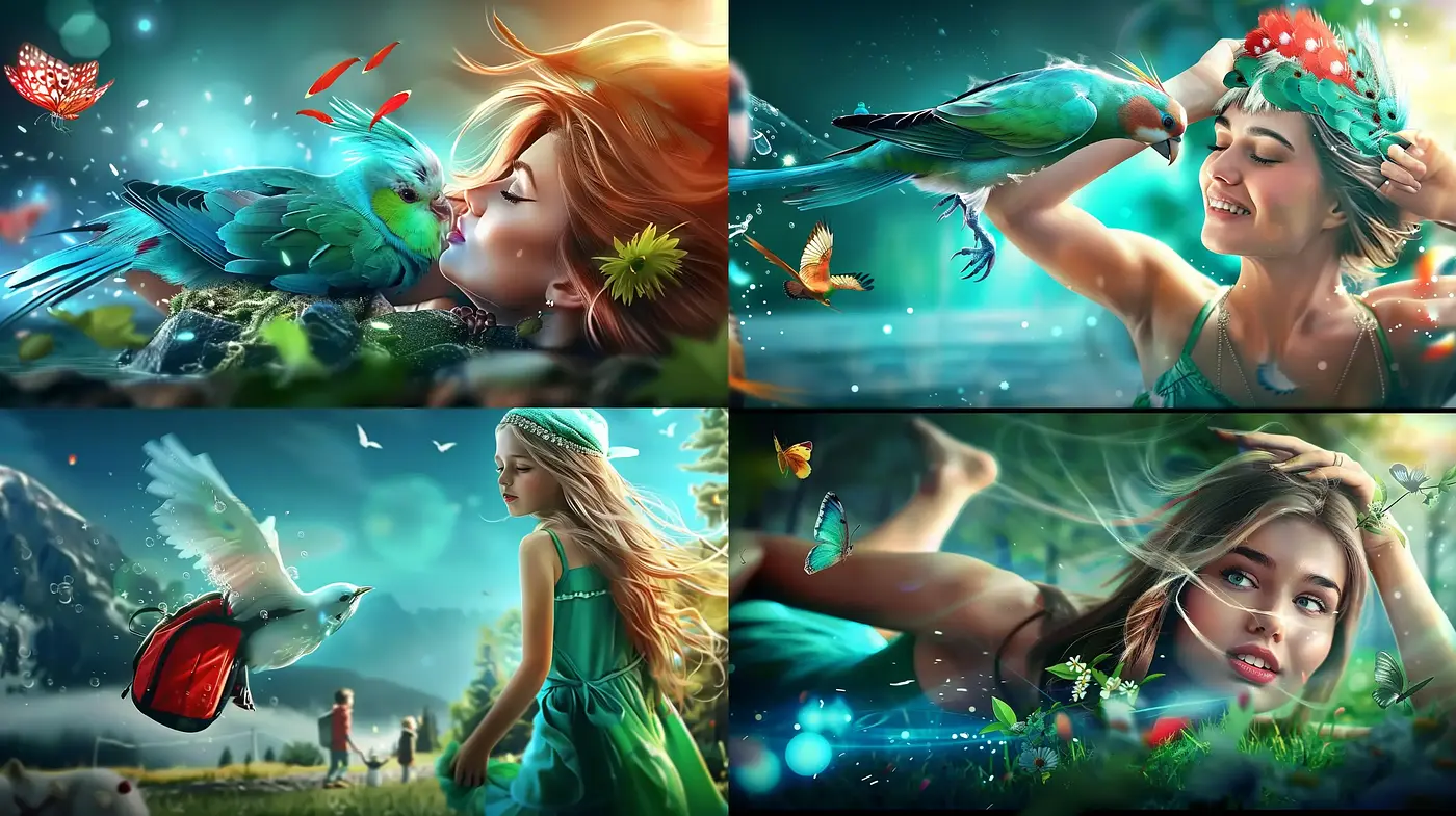 Enchanted Nature and Dreamlike Portraiture Fusion - Midjourney sref style