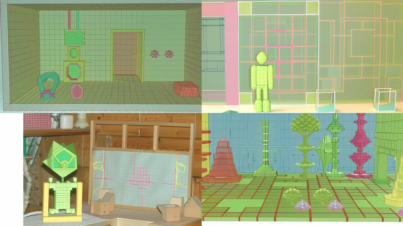 Pastel Dreamscape with Geometric Precision - Midjourney sref style
