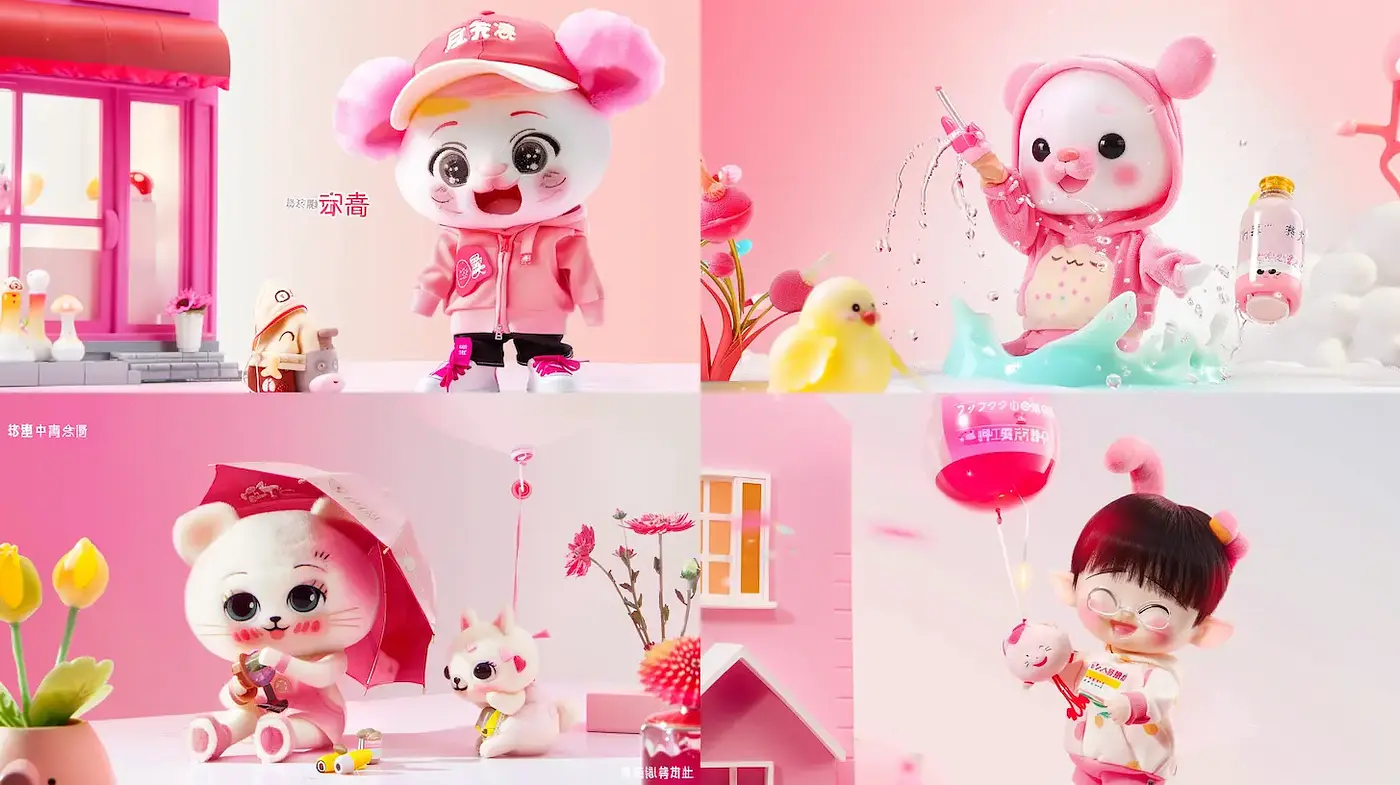 Whimsical and Playful Kawaii Aesthetic with Vibrant Colors - Midjourney sref style