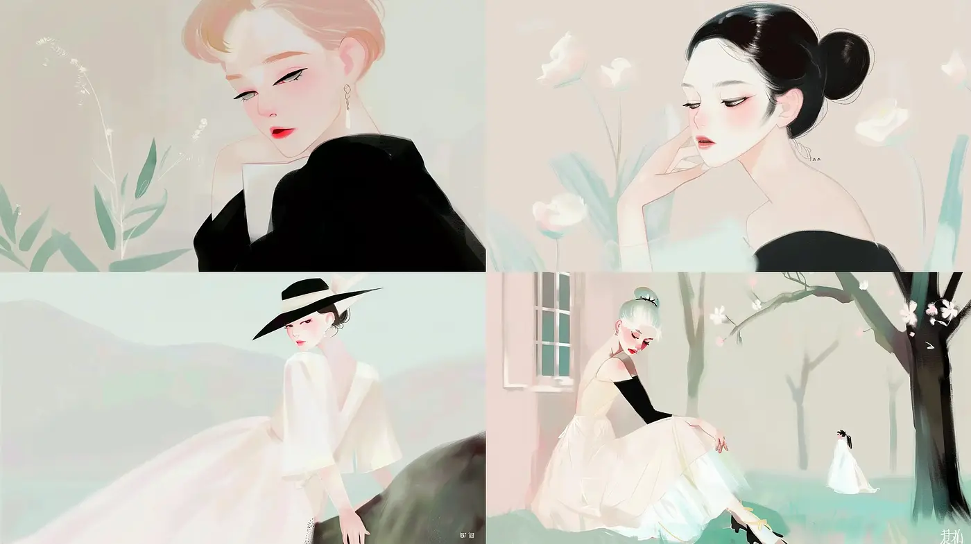 Ethereal Pastel Elegance with a Tranquil Serenity and Soft Textures - Midjourney sref style
