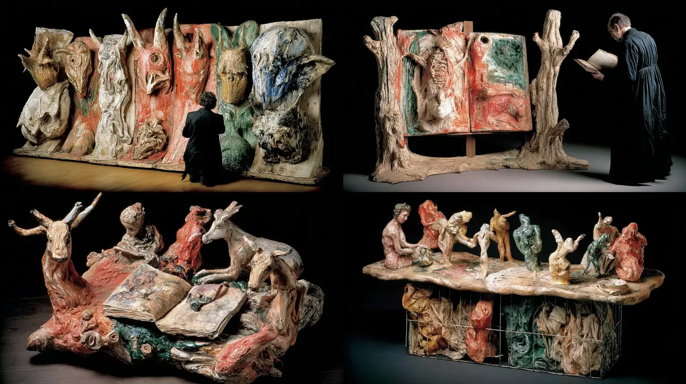 Distinctive Artistic Expression with Textural Complexity and Surreal Elements - Midjourney sref style