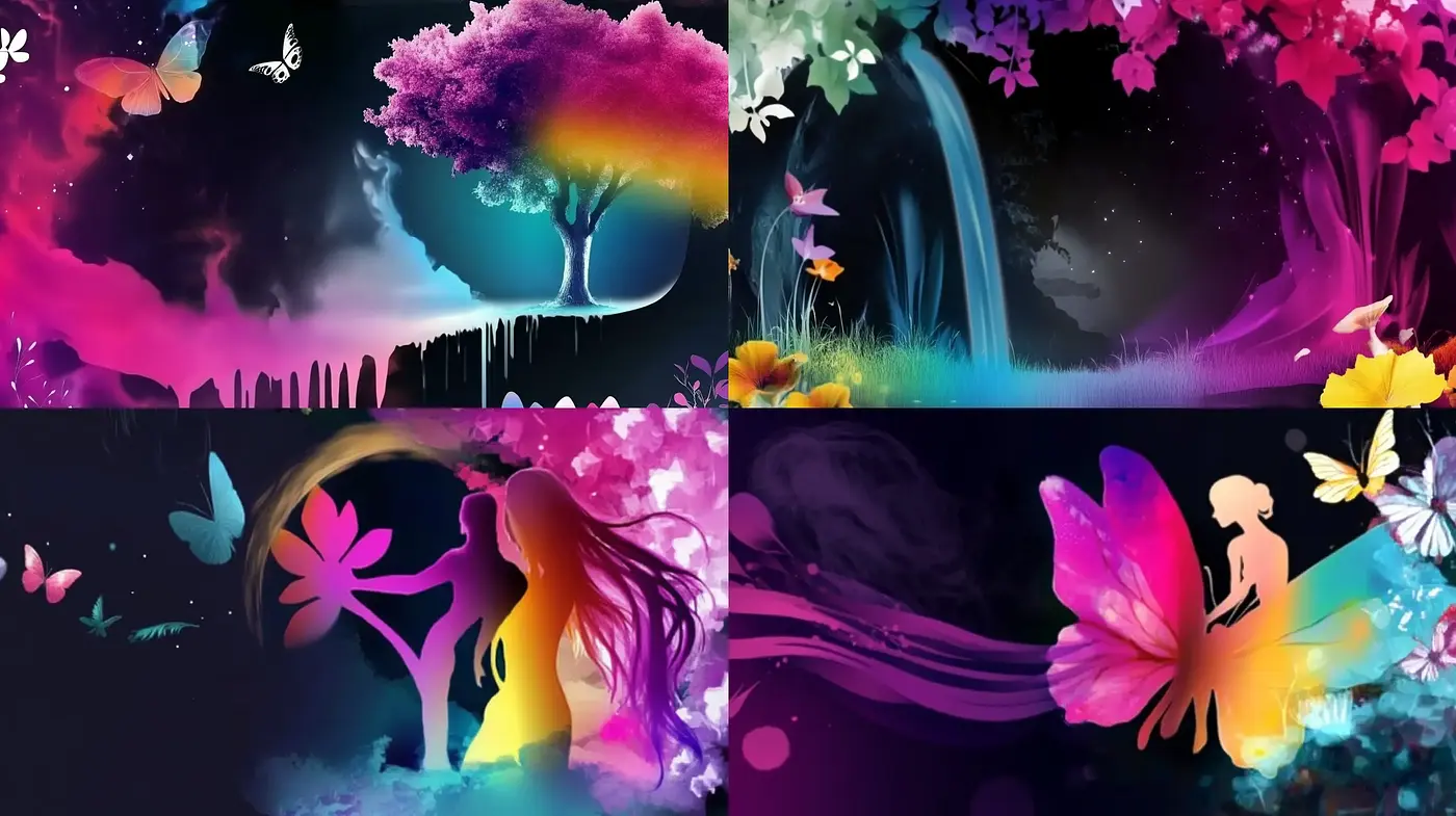 Enchanted Chromatic Dreamscapes: A Whimsical Fusion of Vibrant Hues and Fantasy - Midjourney sref style
