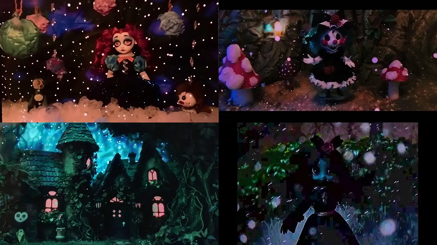 Enigmatic Whimsical Nocturne: A Fusion of Fantastical Elements with a Dark Palette - Midjourney sref style