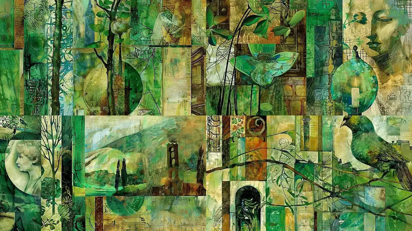 Intricate Blend of Nature and Abstract Elements - Midjourney sref style