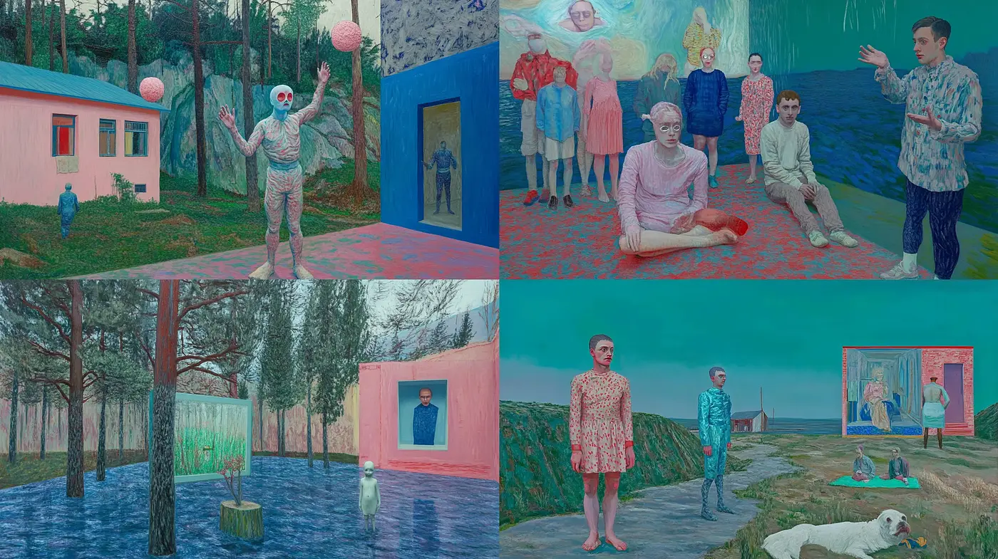 Surreal Serenity in a Painted Dreamscape - Midjourney sref style