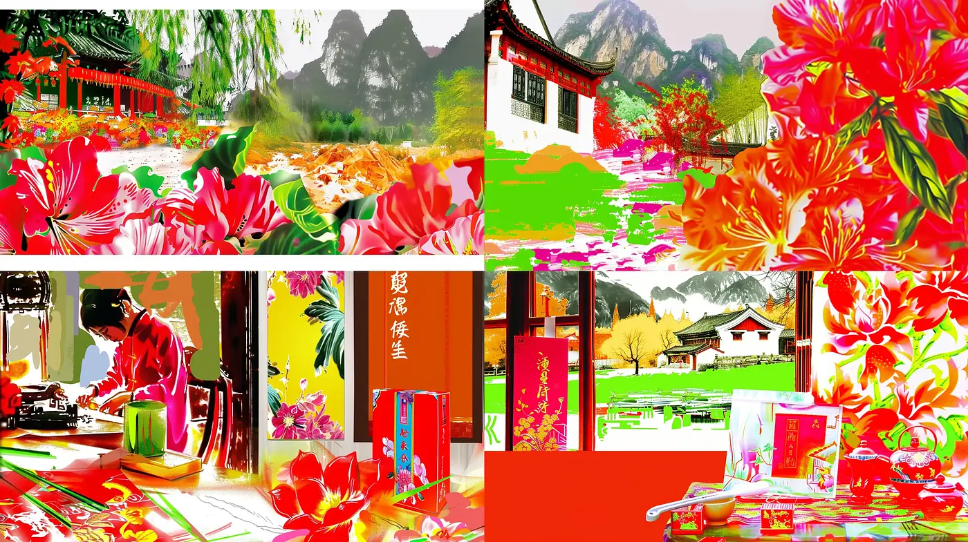 Vibrant Chromatic Fusion: A Modern Take on Traditional Eastern Artistry - Midjourney sref style