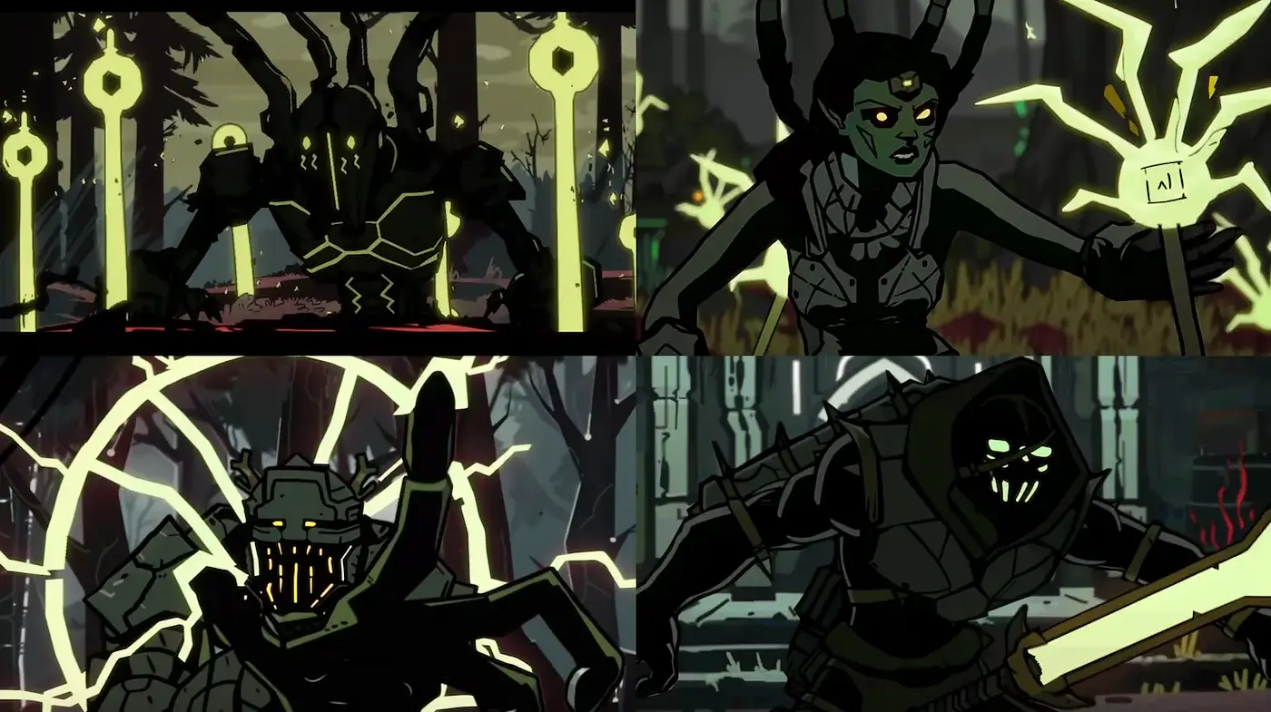 Dynamic and Dark Fantasy Art Style with High Contrast Elements - Midjourney sref style