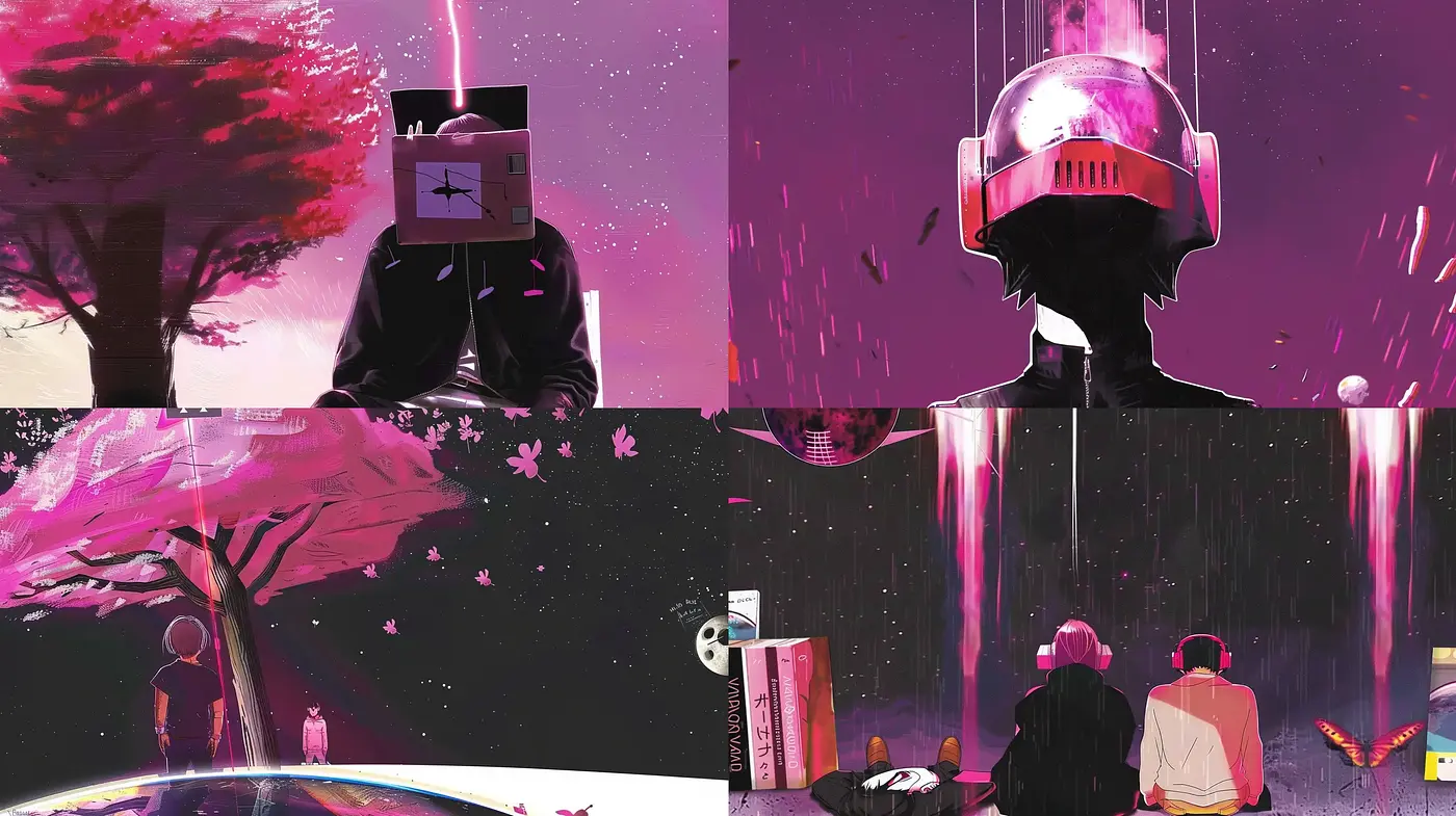 Dusky Magenta Dreamscape: A Synthesis of Surreal Serenity - Midjourney sref style