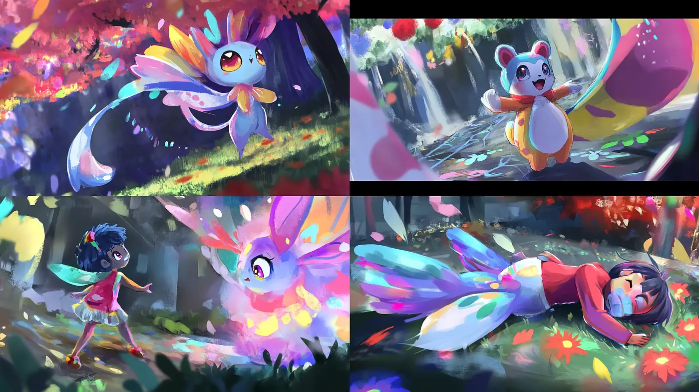 Luminous Fantasy Fields: A Vivid and Whimsical Artistic Exploration - Midjourney sref style