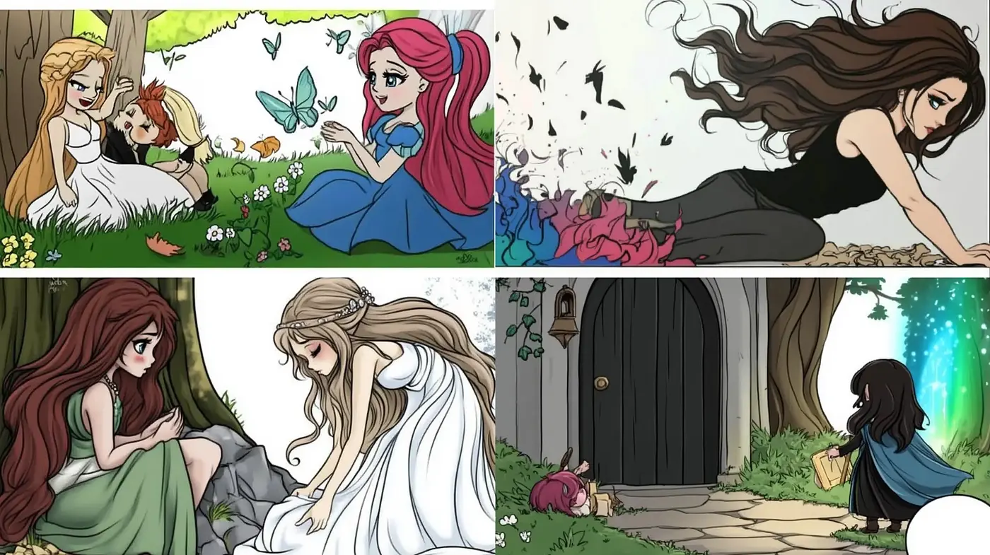 Enchanting Illustrated Pastoral Vignettes - Midjourney sref style
