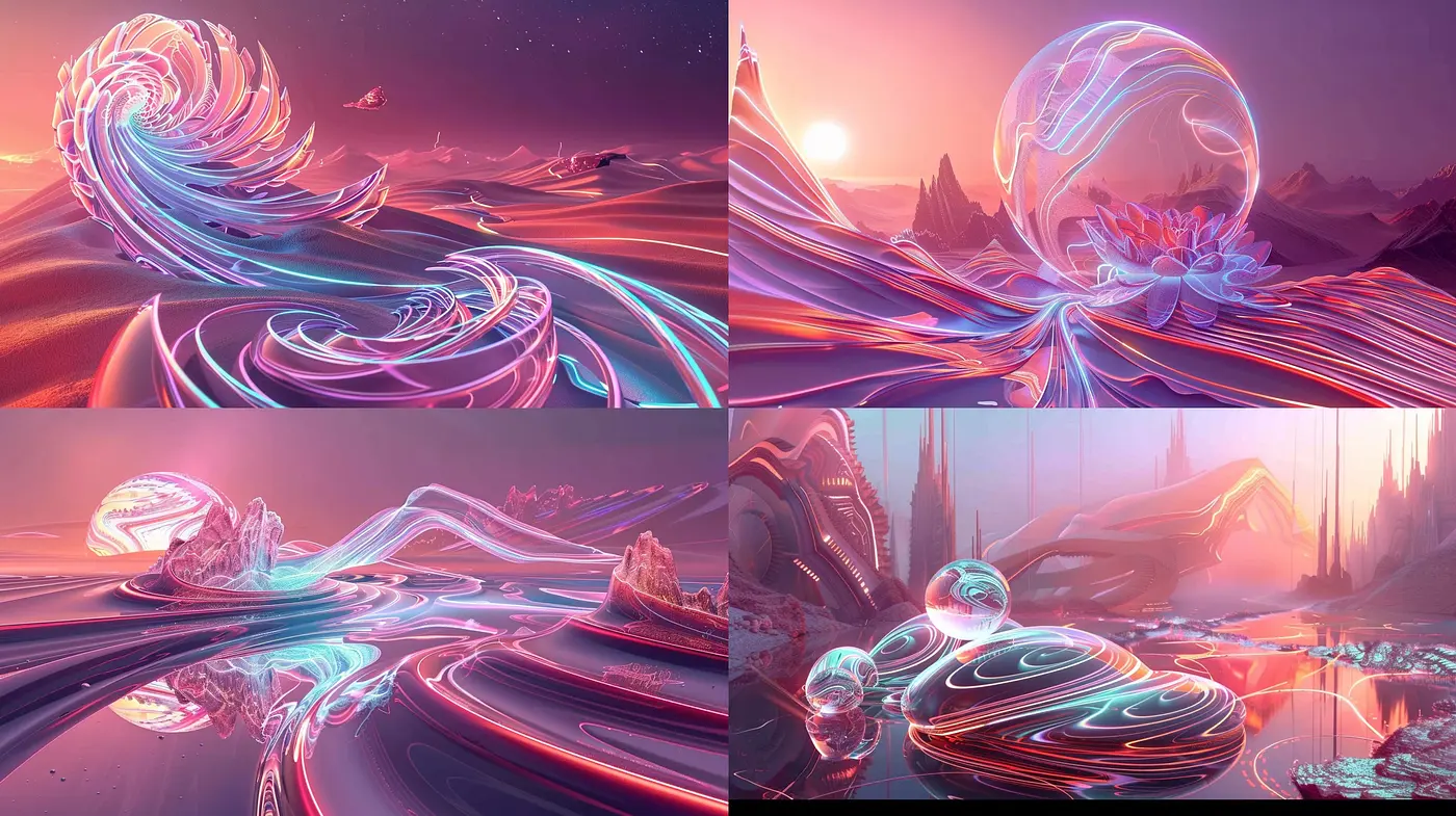 Ethereal Neon Dreamscape: A Synthesis of Surrealism and Digital Artistry - Midjourney sref style