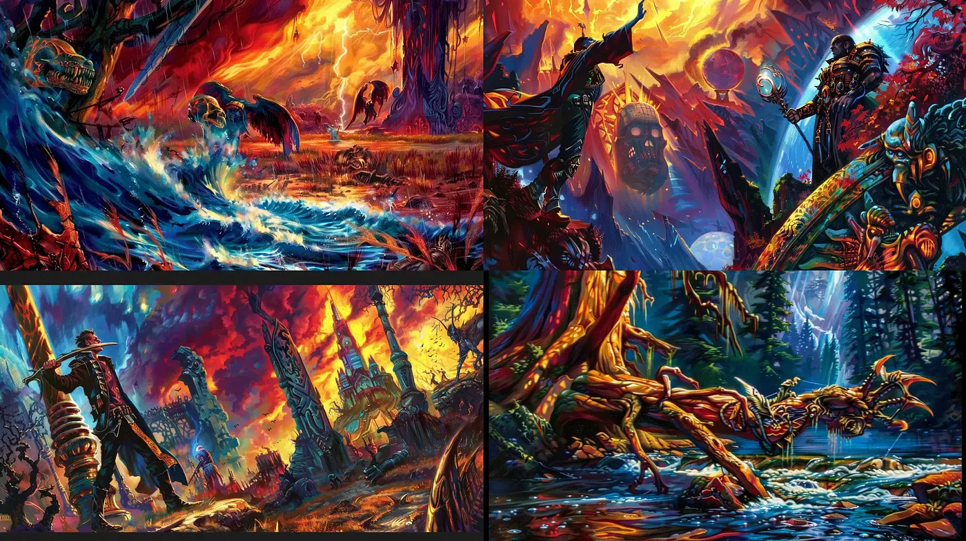 Vibrant Fantastical Chaos: A Dive into Vivid Imaginative Realms - Midjourney sref style