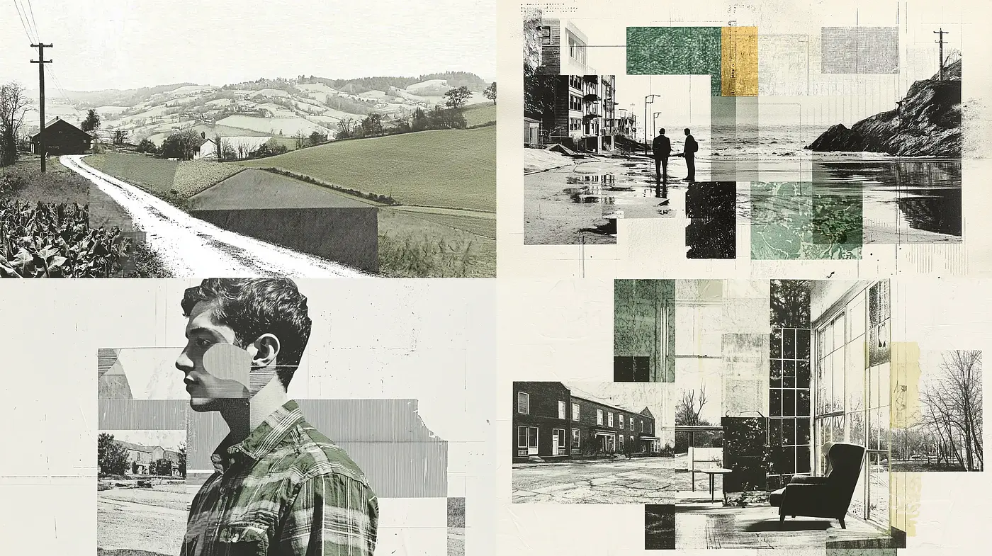 Collage of Contemporary Serenity with Monochrome and Earth Tones - Midjourney sref style