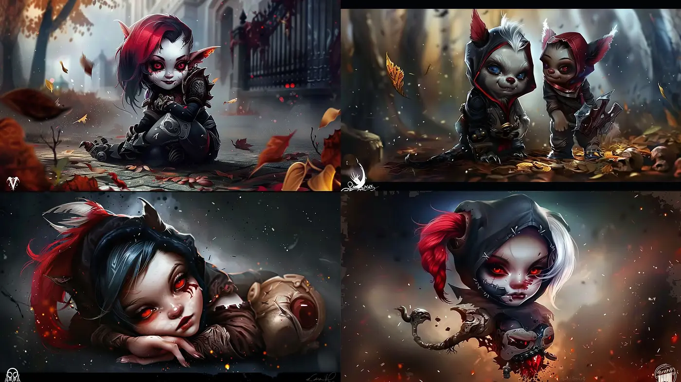Gothic Whimsy: Digital Paintings with a Tim Burtonesque Fantasy - Midjourney sref style