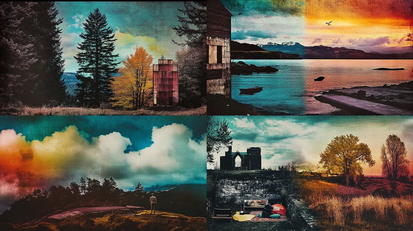 Lyrical Dusk: A Homage to Dramatic Environments through Textured Impressions - Midjourney sref style