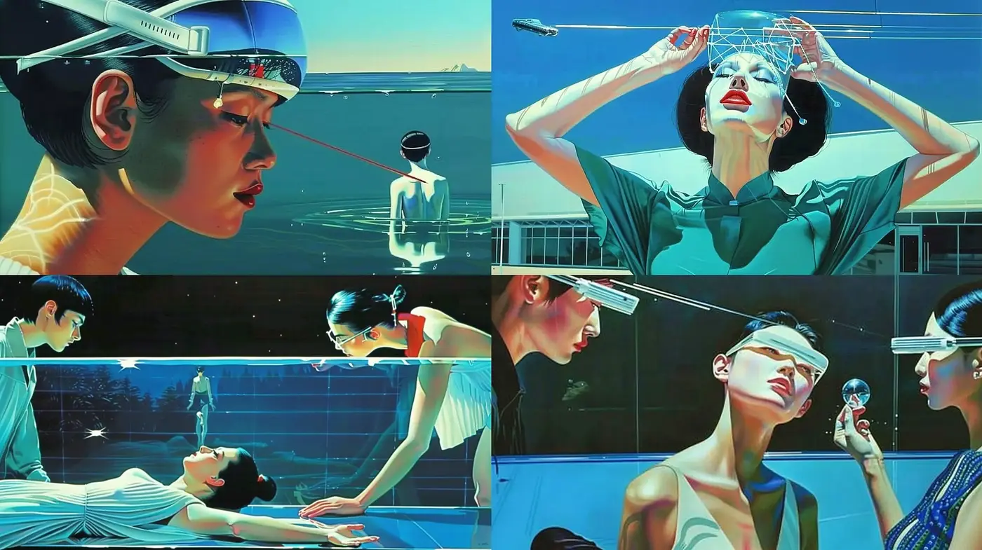 Futuristic Serenity in Blue: A Harmonious Blend of Modernity and Tranquility - Midjourney sref style