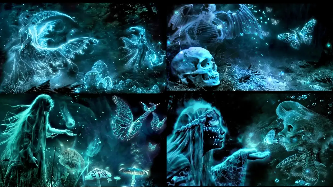 Ethereal Nocturnal Dreamscape Artistry - Midjourney sref style