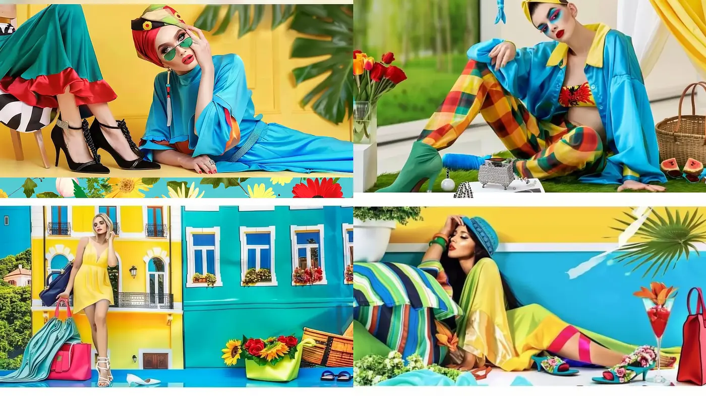 Vibrant Pop Art Extravaganza with a Tropical Twist - Midjourney sref style