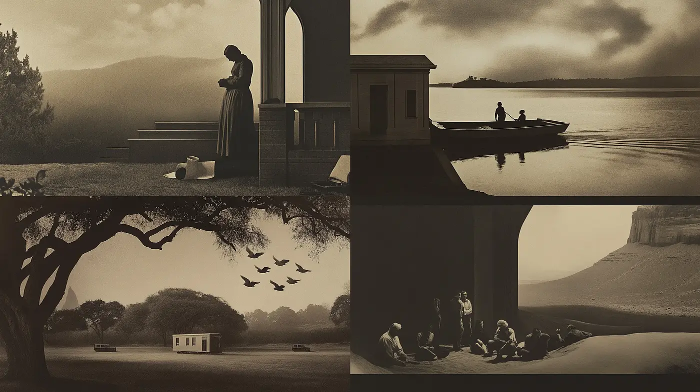 Timeless Sepia Serenity: A Homage to Vintage Aesthetics and Nature's Stillness - Midjourney sref style