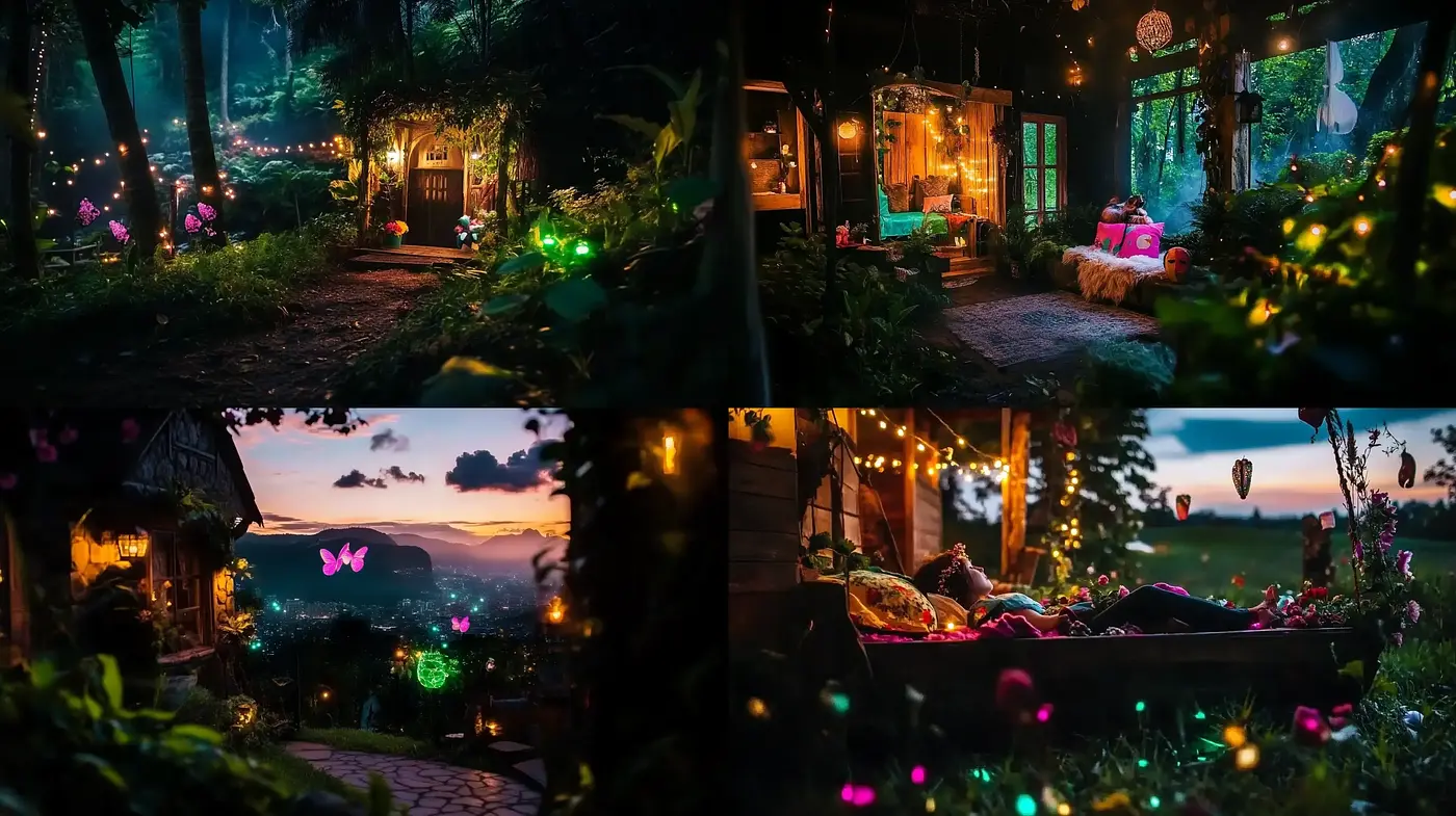 Enchanted Twilight Serenity with Vivid Hues and Ethereal Glow - Midjourney sref style