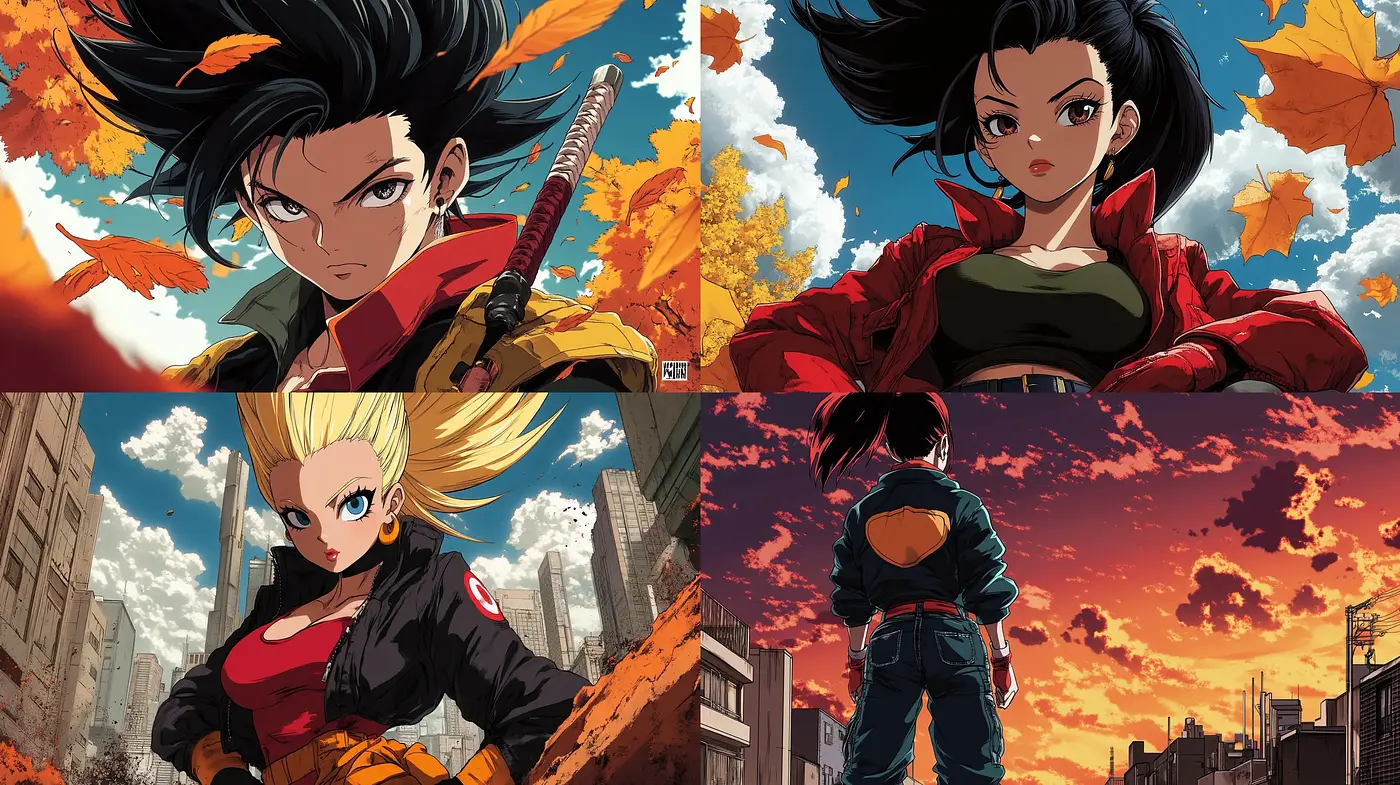 Dynamic Elegance in Anime-Inspired Urban Fantasy - Midjourney sref style
