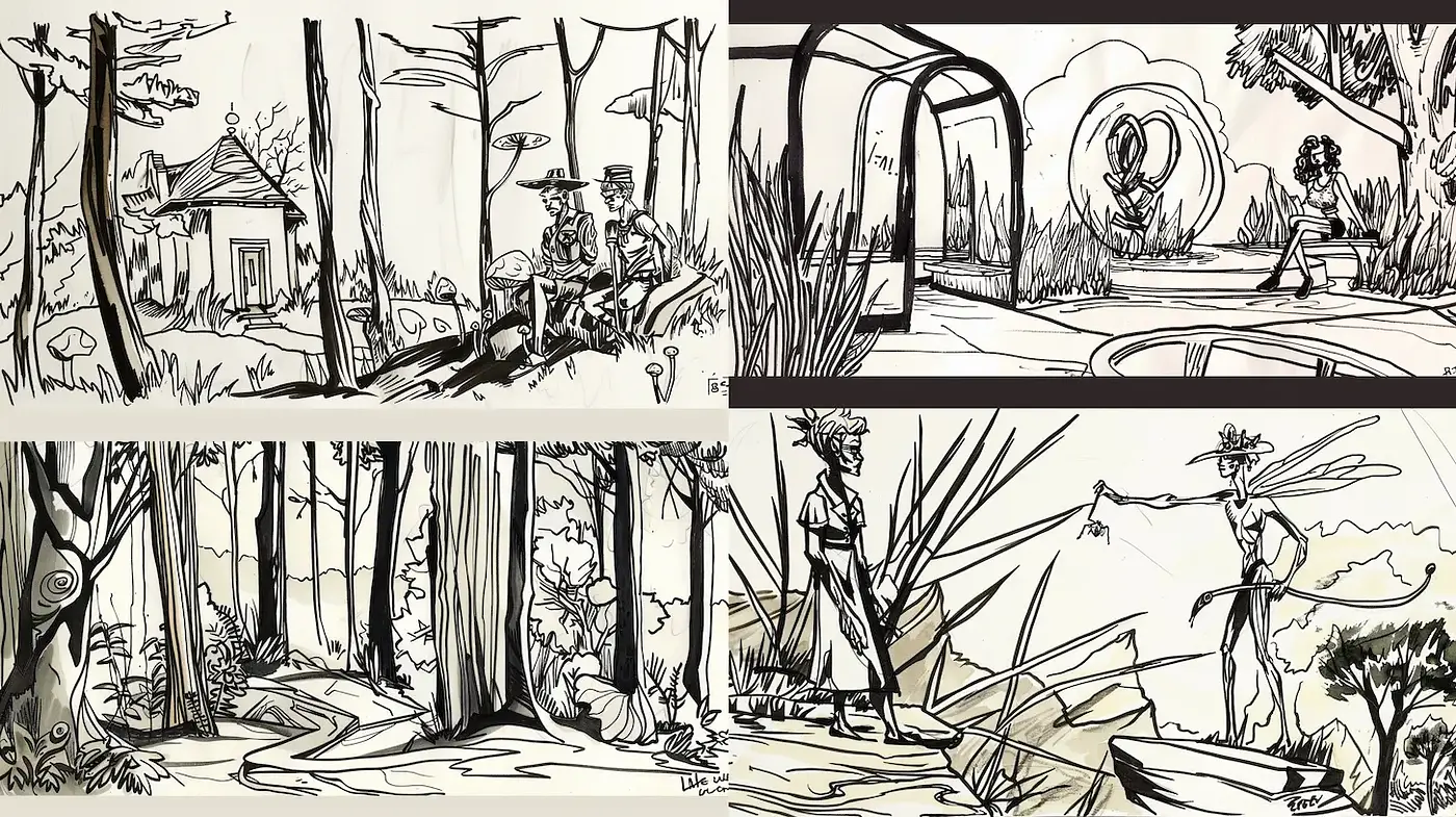 Whimsical Illustrations with Nature Themes - Midjourney sref style