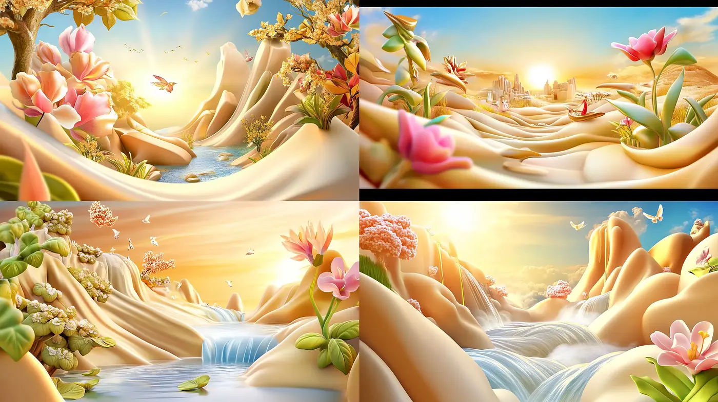Serenely Luminous Vistas: A Study in Pastoral Digital Art - Midjourney sref style